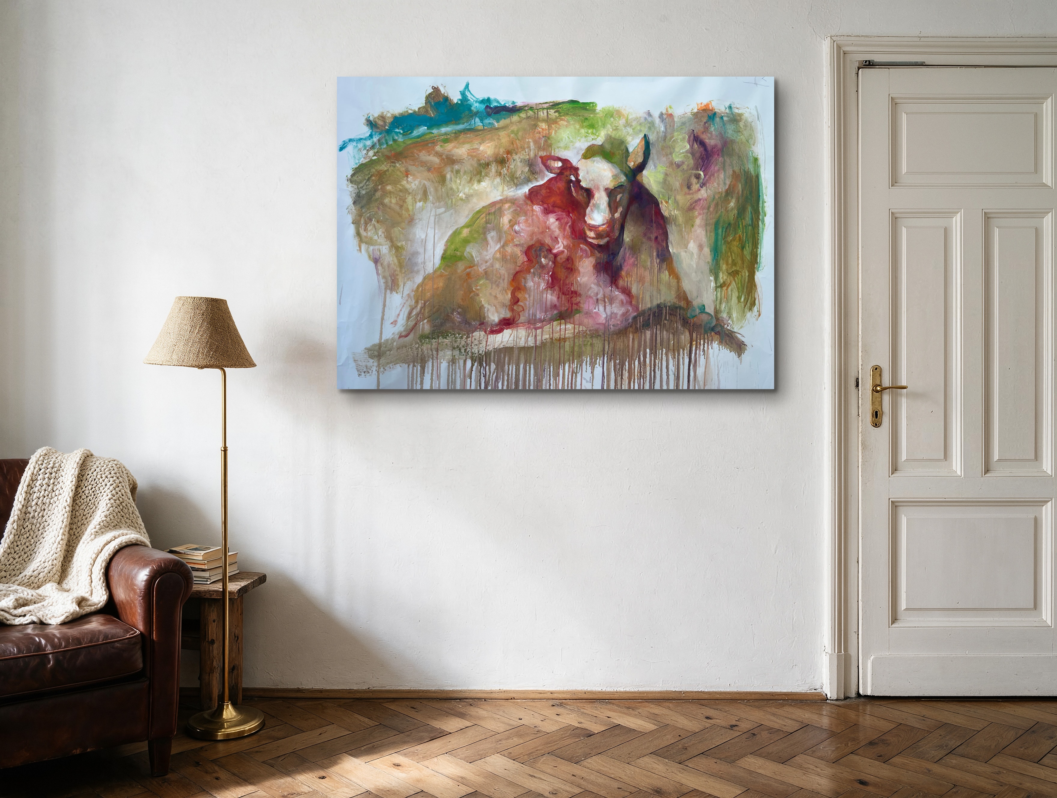 COW shown at actual scale beside a door — digital visualization