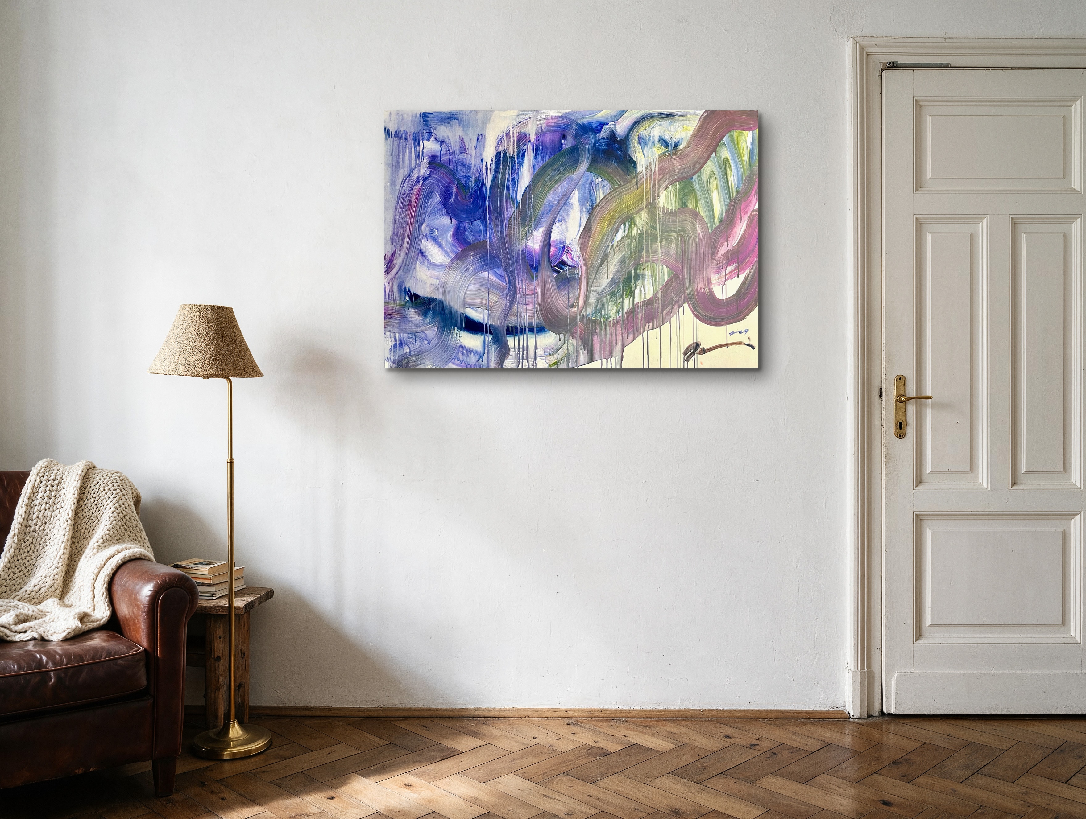 Stroke shown at actual scale beside a door — digital visualization